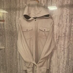 Men's Dye Paintball Snowboard Goggles  Light Gray Hooded Shirt Jacket